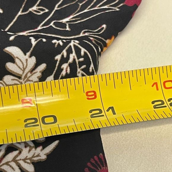 By Design - black floral ruffle neck blouse - Picture 7 of 8